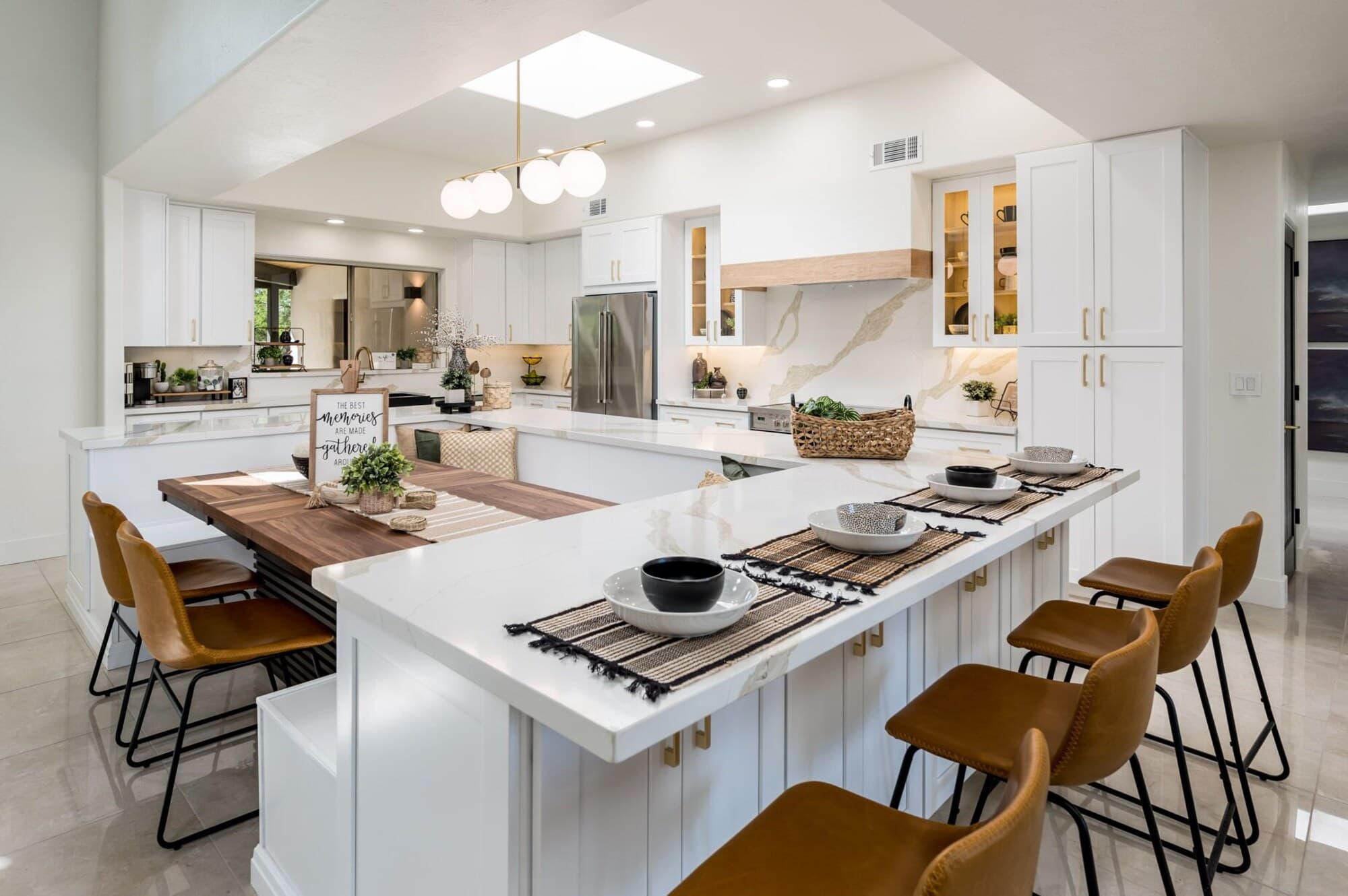 Gourmet kitchen with bar seating