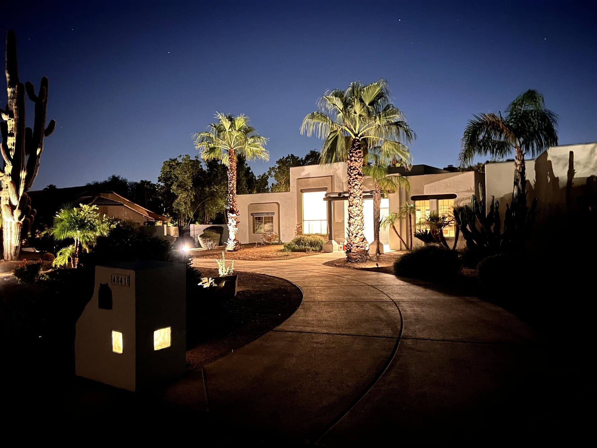 Backyard resort grounds and patio